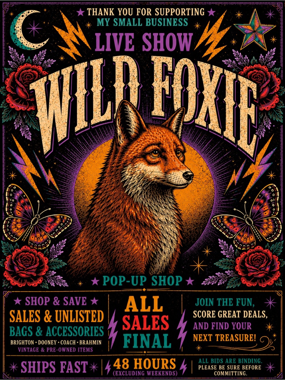 🦋 WILD FOXIE LIVE SHOW FLYER 🦋